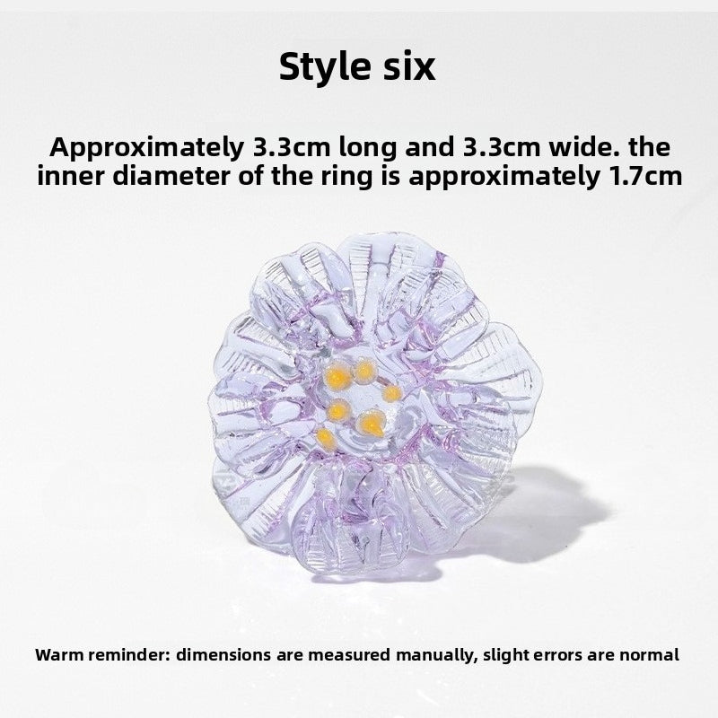 Slow Time Retro Fairy-Style Floral Ring