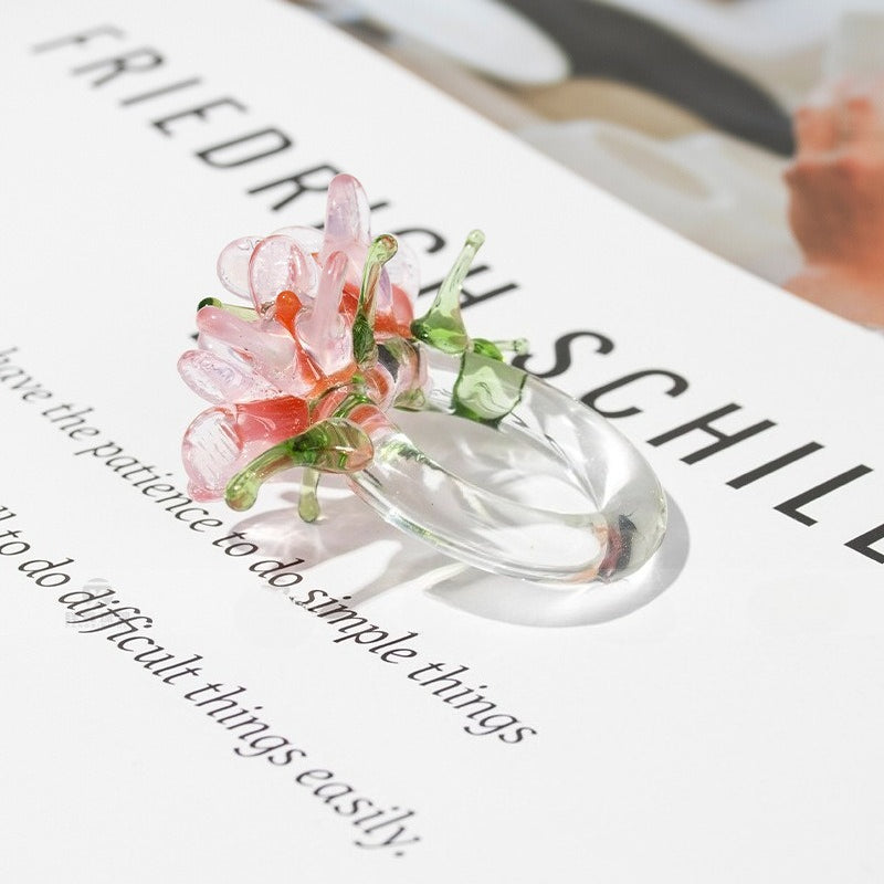 Slow Time Retro Fairy-Style Floral Ring