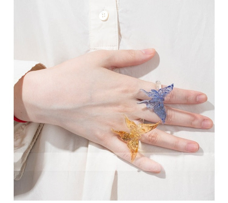 Slow Time Ethnic-inspired elements Unique design Butterfly ring