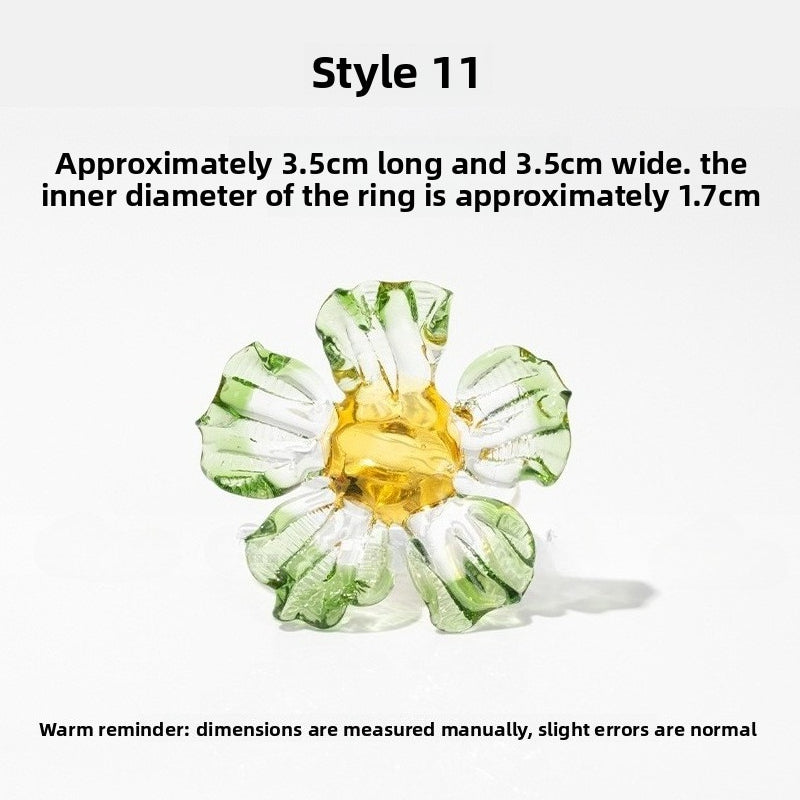 Slow Time Retro Fairy-Style Floral Ring