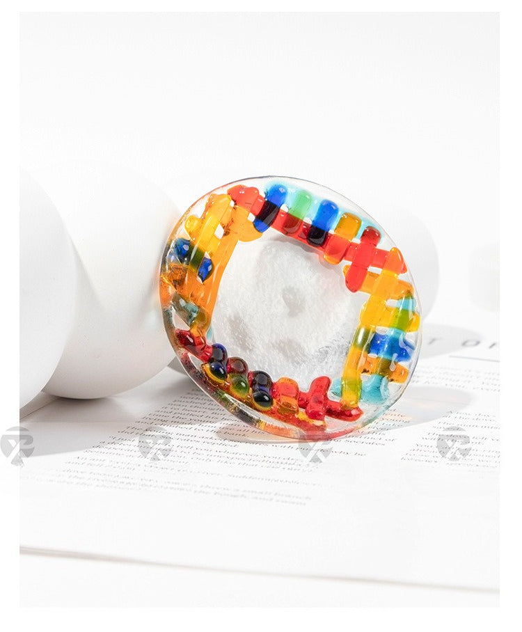 Slow Time Glazed Colored Glass Small Dish
