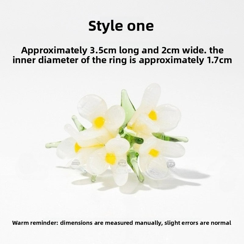 Slow Time Retro Fairy-Style Floral Ring