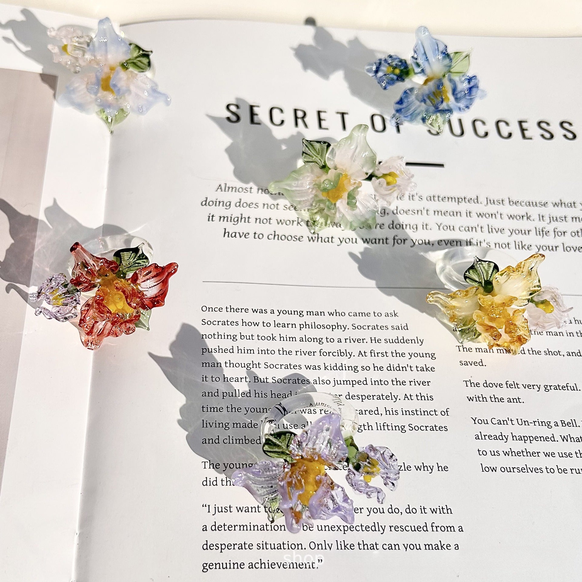 Slow Time Handcrafted Creative Glazed Iris Ring