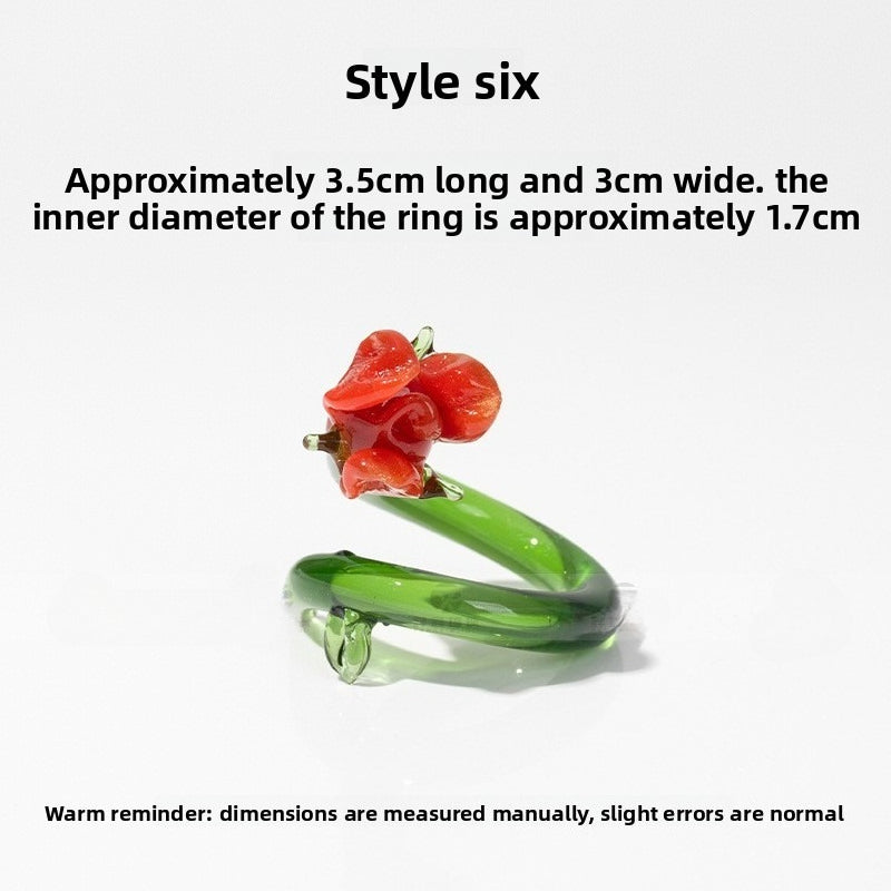 Slow Time Retro Fairy-Style Floral Ring