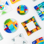 Slow Time Glazed Colored Glass Small Dish