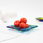 Slow Time Glazed Colored Glass Small Dish