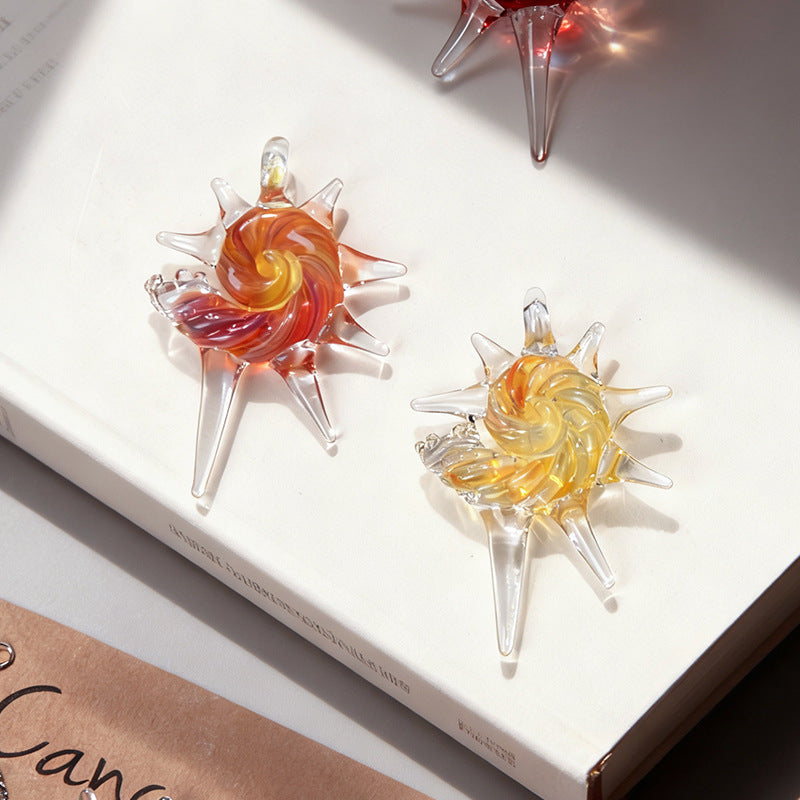 Slow Time  Handcrafted Glass Niche Boutique Conch Shell Necklace