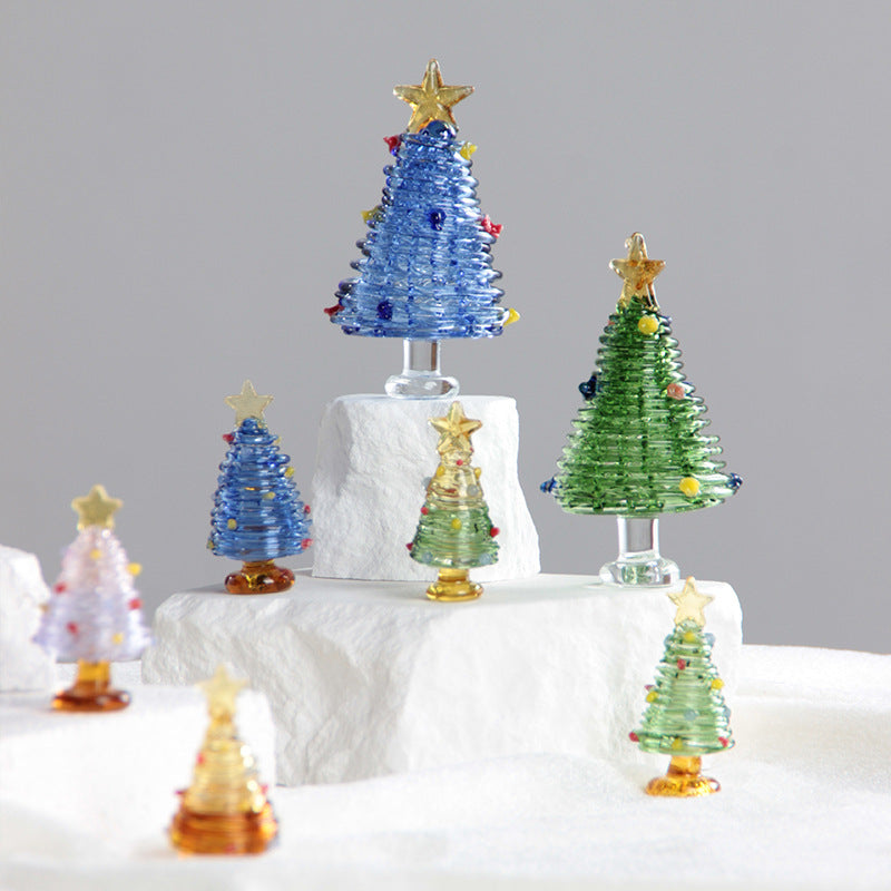 Slow Time Glazed Art Glass Silk Christmas Tree