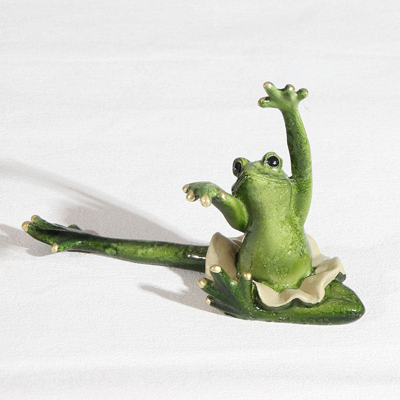 Slow Time Glazed Yoga Frog Resin Craft