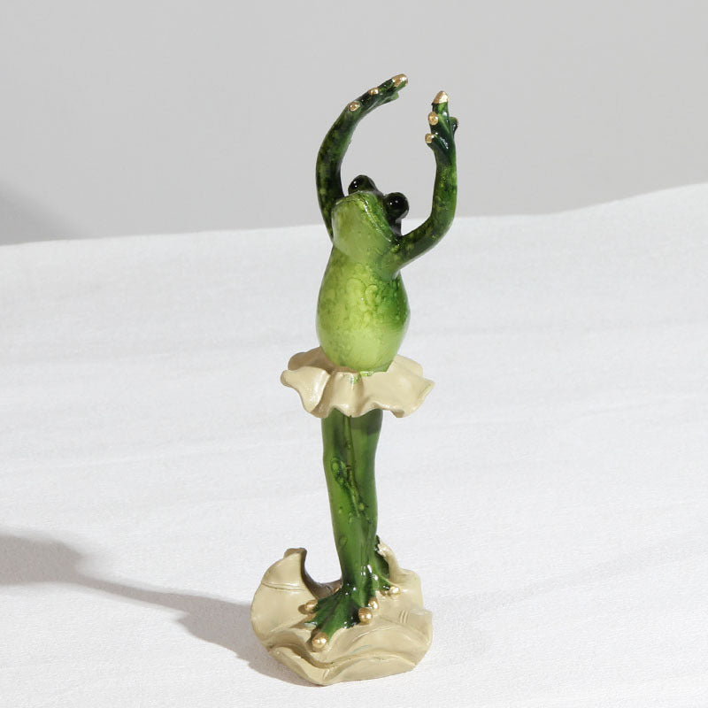 Slow Time Glazed Yoga Frog Resin Craft