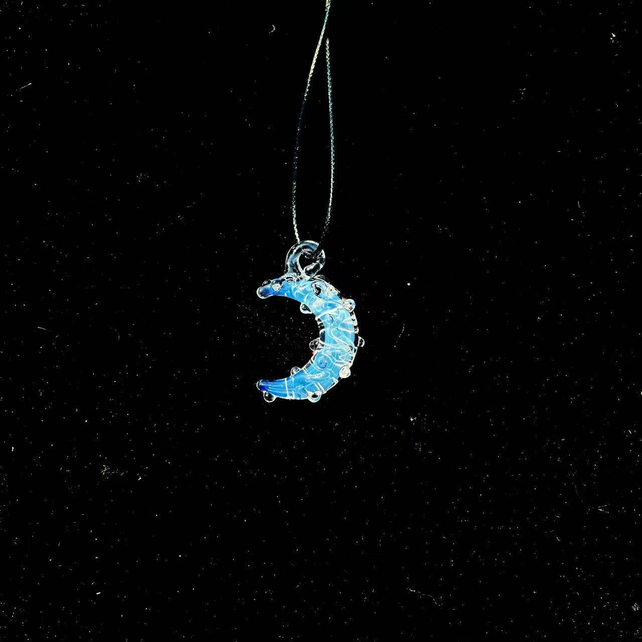 Slow Time Creative Handmade Glazed Moon Pendant