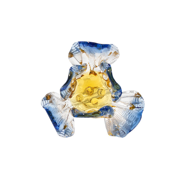 Slow Time Iris Glaze Floral Star and Moon Ring