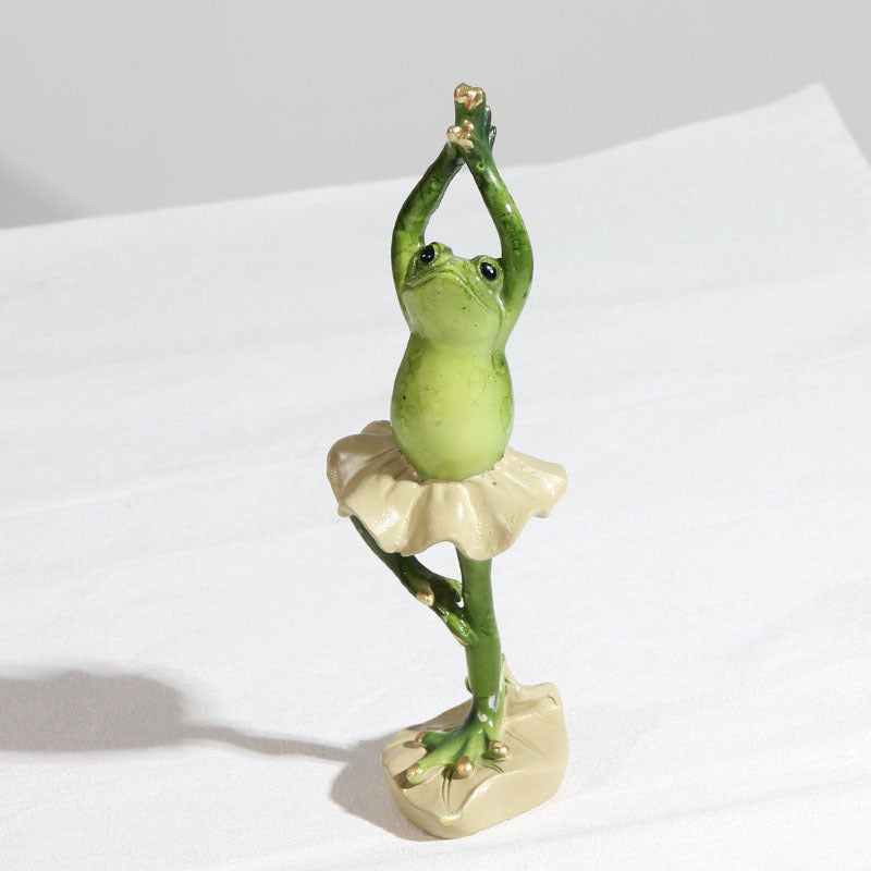 Slow Time Glazed Yoga Frog Resin Craft