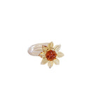 Slow Time Sunflower Craft Glazed Crystal Ring