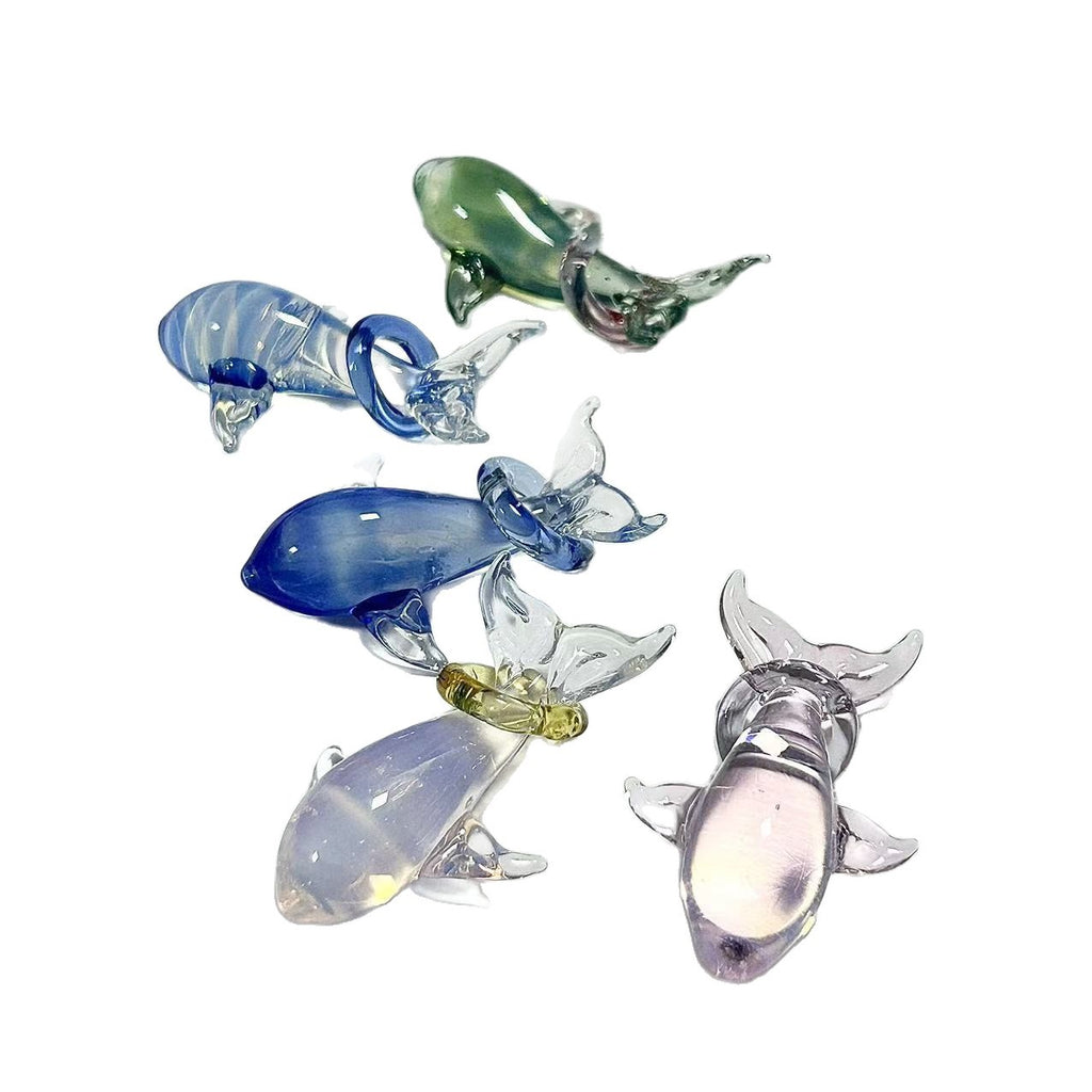 Slow Time Handblown Glass Whale Pendant Necklace