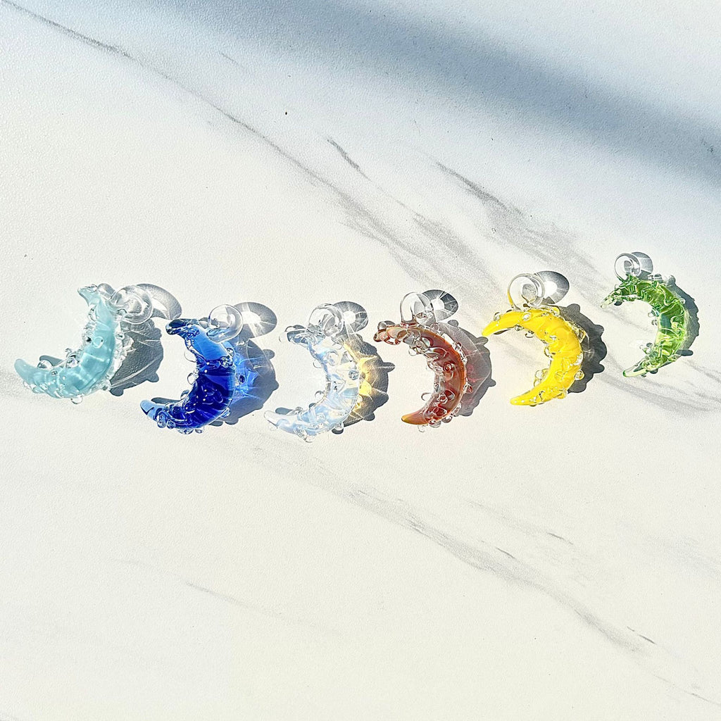 Slow Time Creative Handmade Glazed Moon Pendant