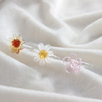 Slow Time Sunflower Craft Glazed Crystal Ring