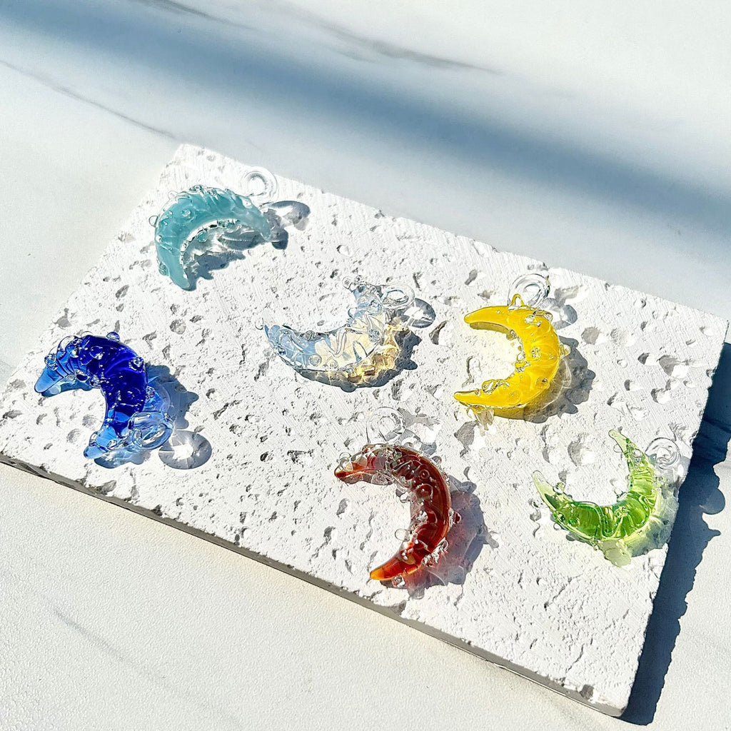 Slow Time Creative Handmade Glazed Moon Pendant