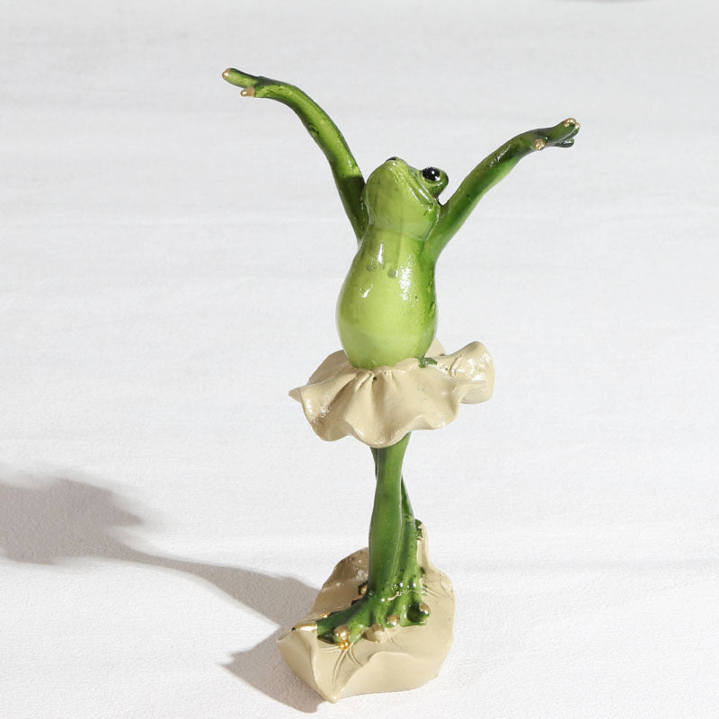 Slow Time Glazed Yoga Frog Resin Craft