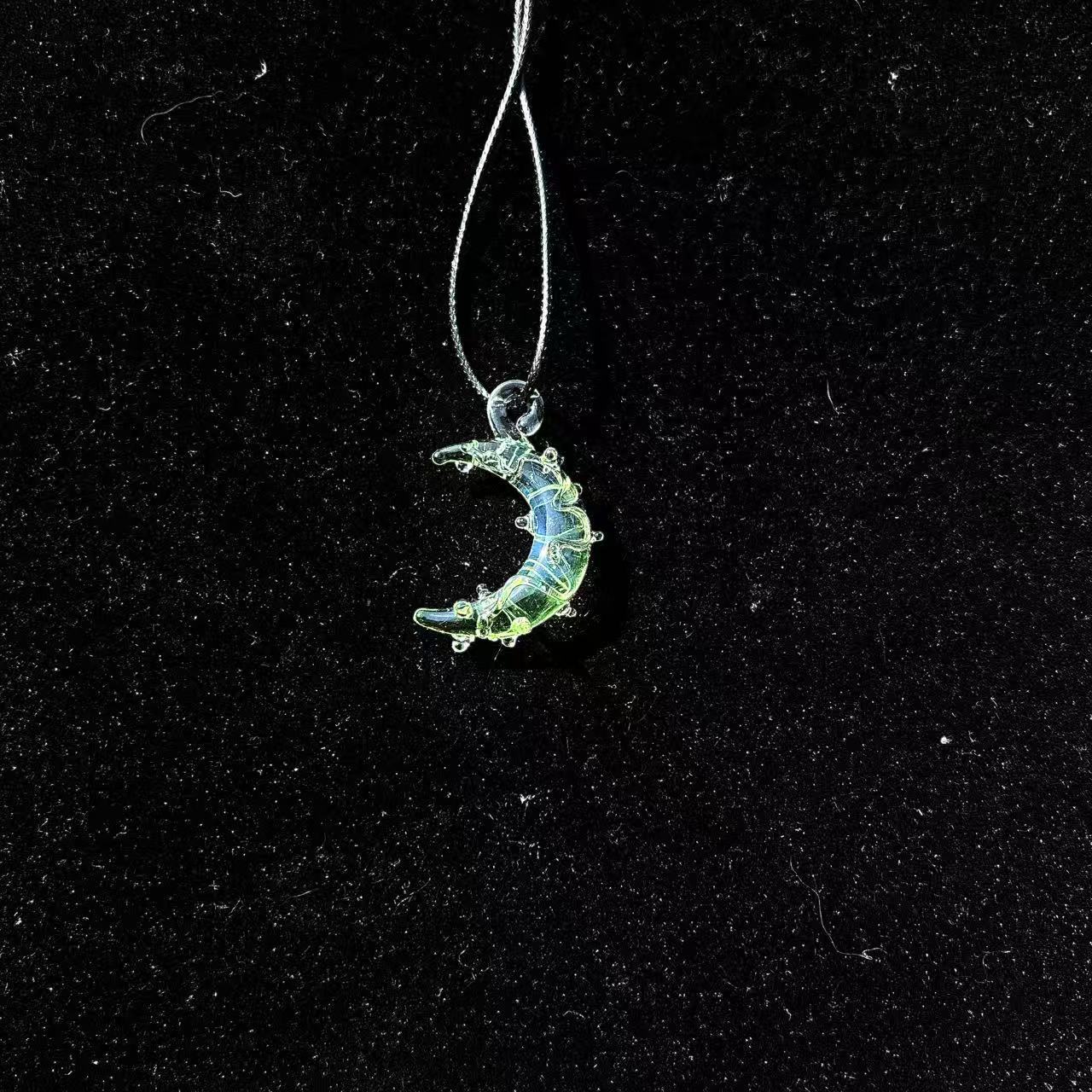 Slow Time Creative Handmade Glazed Moon Pendant
