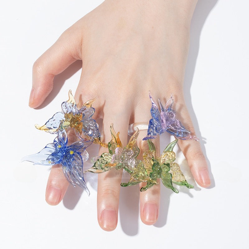 Slow Time Ethnic-inspired elements Unique design Butterfly ring