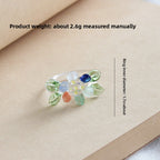Slow Time Sunflower Craft Glazed Crystal Ring