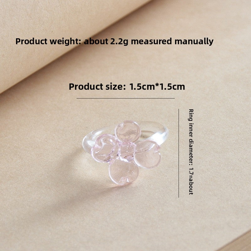 Slow Time Sunflower Craft Glazed Crystal Ring