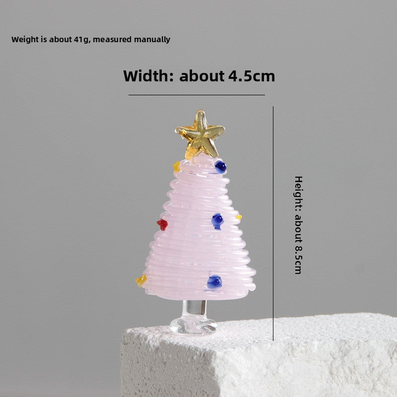 Slow Time Glazed Art Glass Silk Christmas Tree