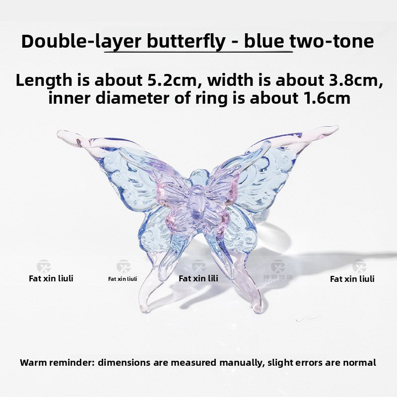 Slow Time Ethnic-inspired elements Unique design Butterfly ring