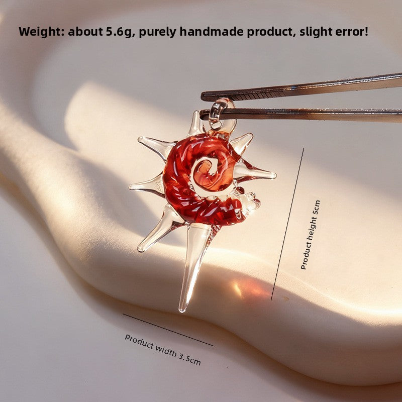 Slow Time  Handcrafted Glass Niche Boutique Conch Shell Necklace