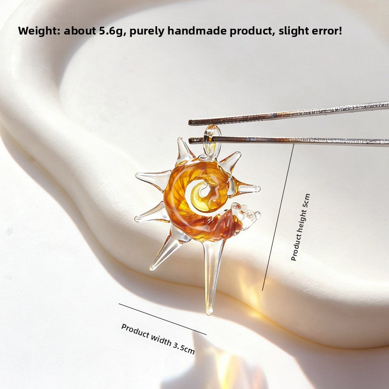 Slow Time  Handcrafted Glass Niche Boutique Conch Shell Necklace