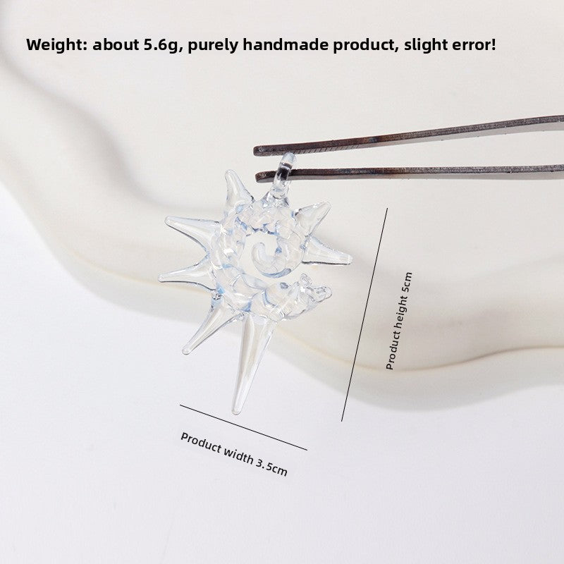 Slow Time  Handcrafted Glass Niche Boutique Conch Shell Necklace