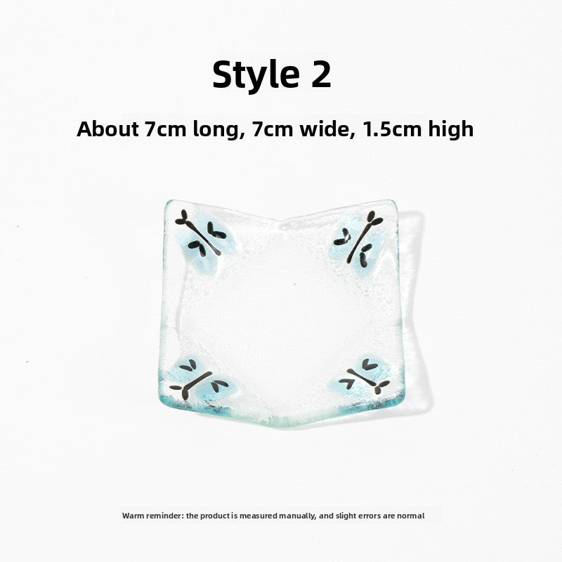 Slow Time Glazed Colored Glass Small Dish