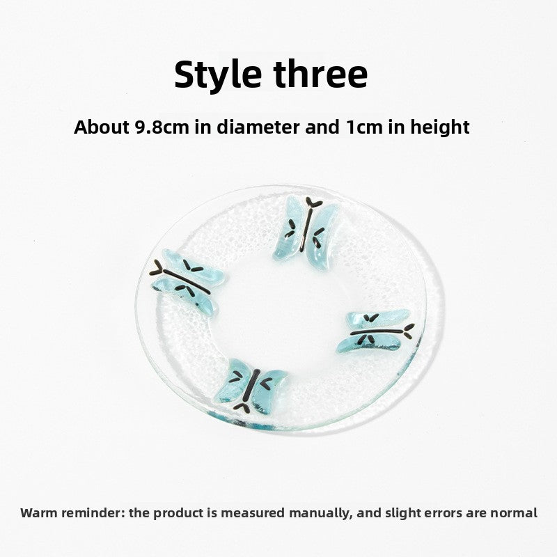 Slow Time Glazed Colored Glass Small Dish