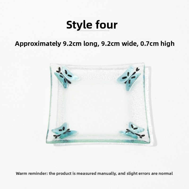 Slow Time Glazed Colored Glass Small Dish