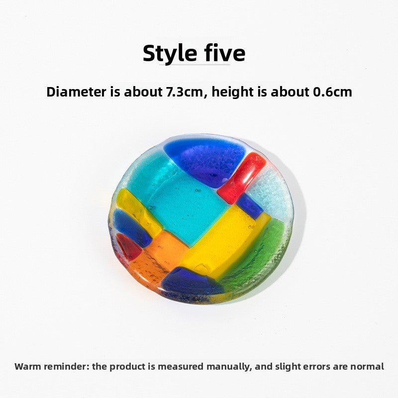 Slow Time Glazed Colored Glass Small Dish