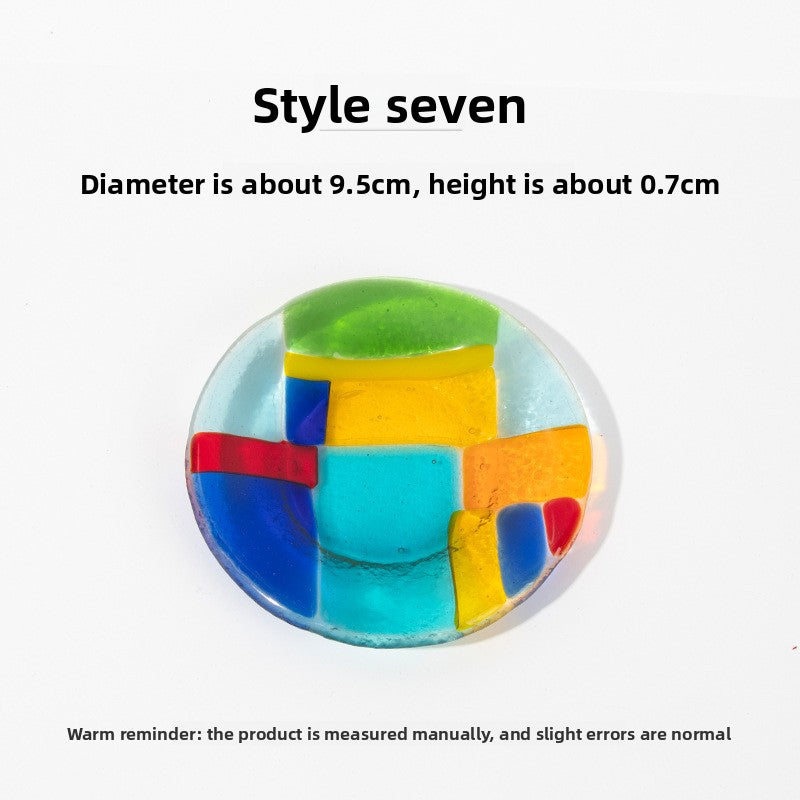 Slow Time Glazed Colored Glass Small Dish
