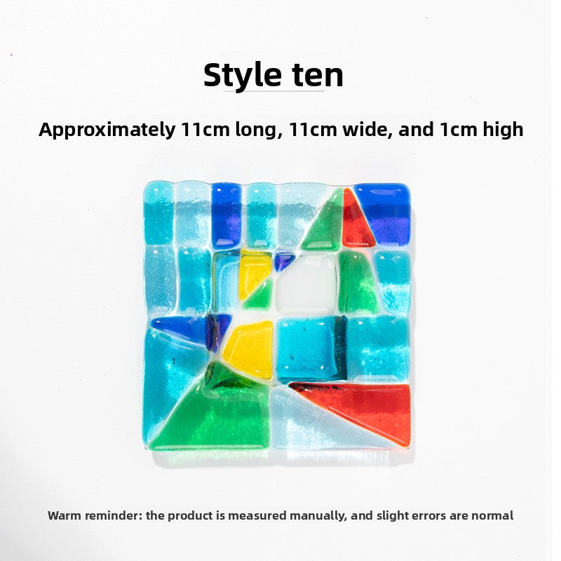 Slow Time Glazed Colored Glass Small Dish