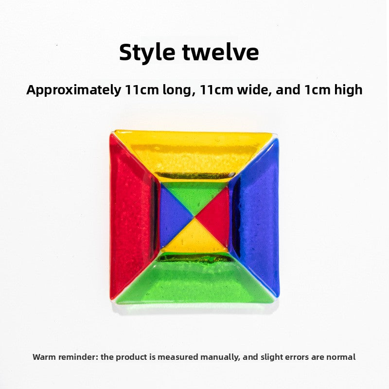 Slow Time Glazed Colored Glass Small Dish