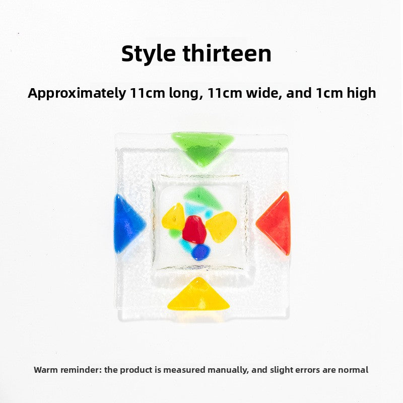 Slow Time Glazed Colored Glass Small Dish