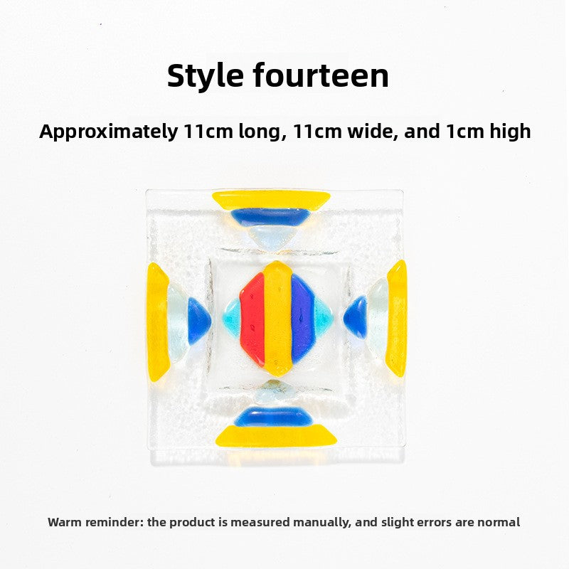 Slow Time Glazed Colored Glass Small Dish