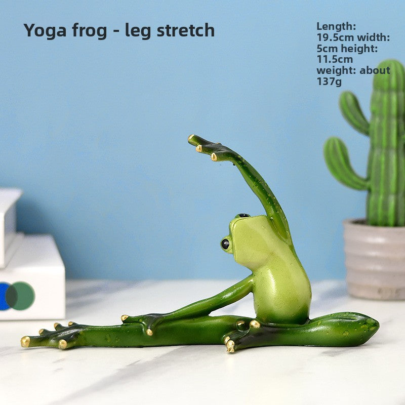 Slow Time Glazed Yoga Frog Resin Craft