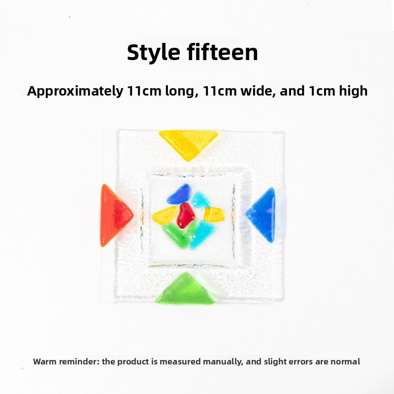 Slow Time Glazed Colored Glass Small Dish