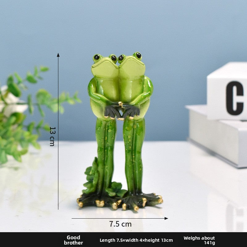 Slow Time Glazed Yoga Frog Resin Craft