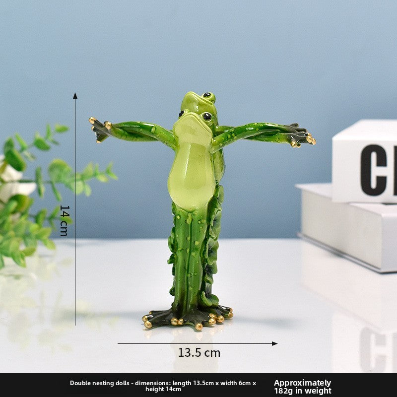 Slow Time Glazed Yoga Frog Resin Craft