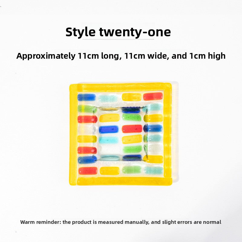 Slow Time Glazed Colored Glass Small Dish