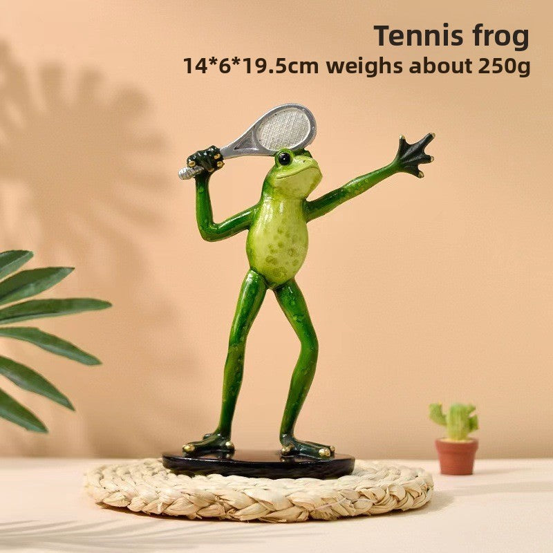 Slow Time Glazed Yoga Frog Resin Craft
