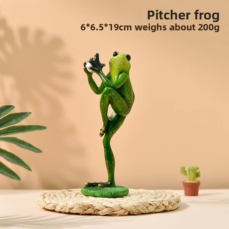 Slow Time Glazed Yoga Frog Resin Craft