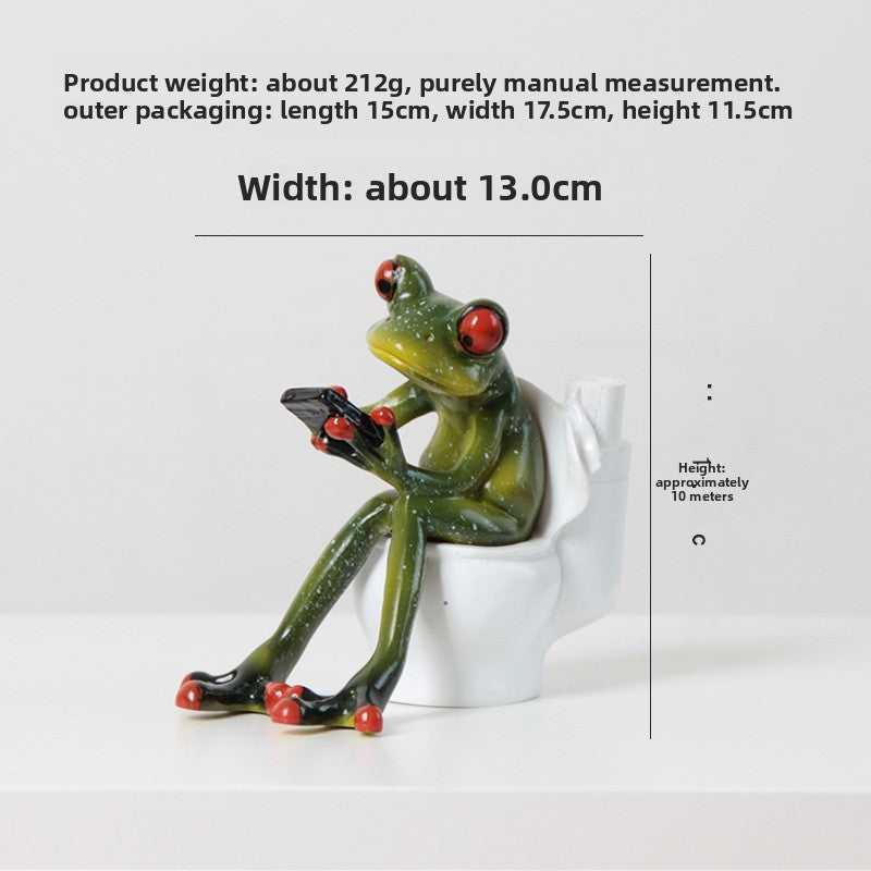 Slow Time Glazed Yoga Frog Resin Craft