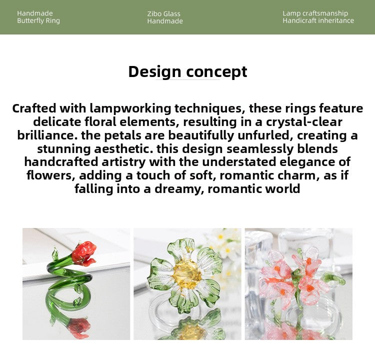 Slow Time Retro Fairy-Style Floral Ring